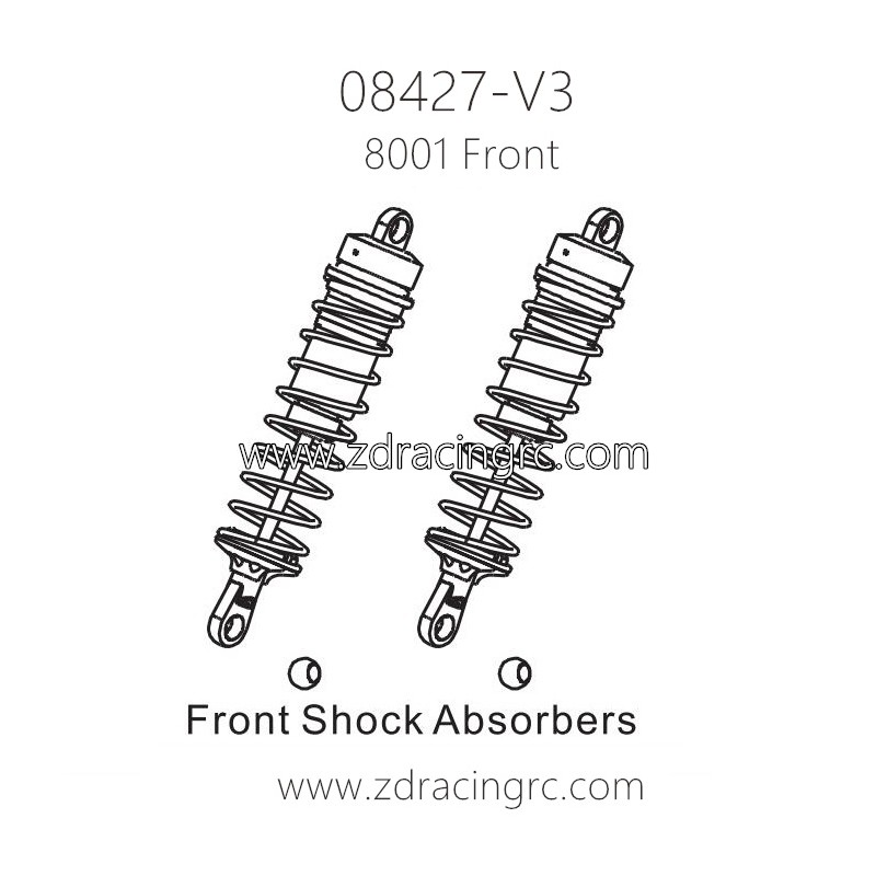 ZD RACING 08427 V3 Parts 8001 Front Shock Absorbers