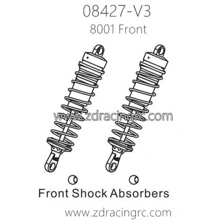ZD RACING 08427 V3 Parts 8001 Front Shock Absorbers