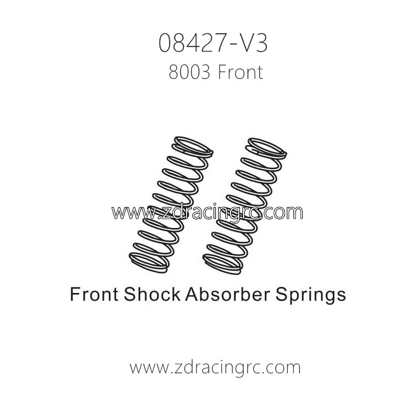 ZD RACING 08427 V3 Parts 8003 Front Shock Absorbers Springs