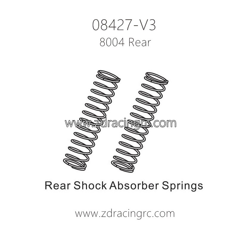 ZD RACING 08427 V3 Parts 8004 Rear Shock Absorber Springs