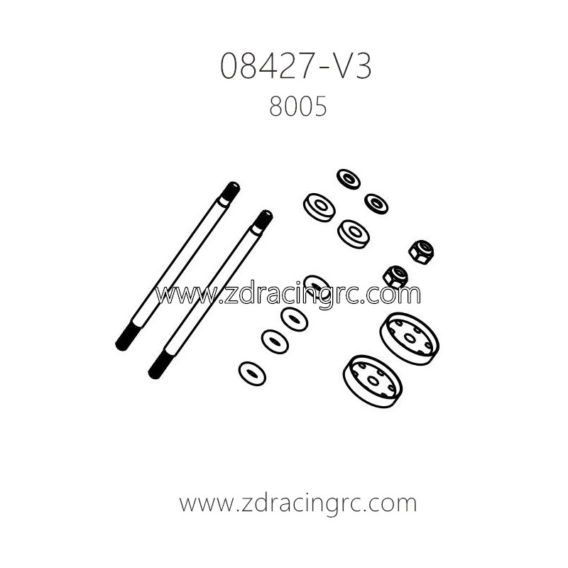 ZD RACING 08427 V3 Parts 8005 Front Shock Absorber Shafts