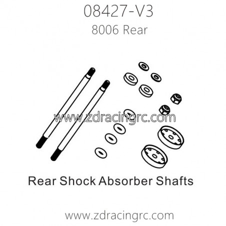 ZD RACING 08427 V3 Parts 8006 Rear Shock Absorber Shafts ZD RACING 08427 V3 Parts 8006 Rear Shock Absorber Shafts