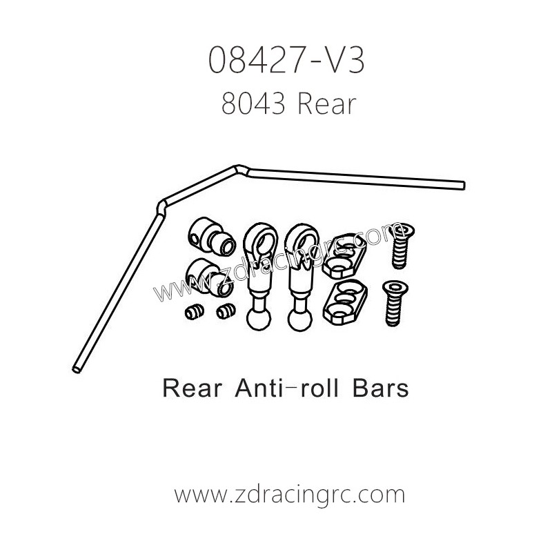 ZD RACING 08427 V3 Parts 8043 Rear Anti-Roll Bars