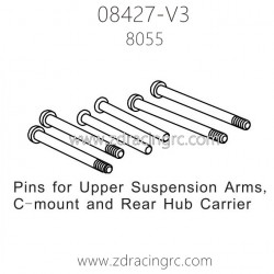 ZD RACING 08427 V3 Parts 8055 Pins for Upper Suspension Arms and C-mount Carrier