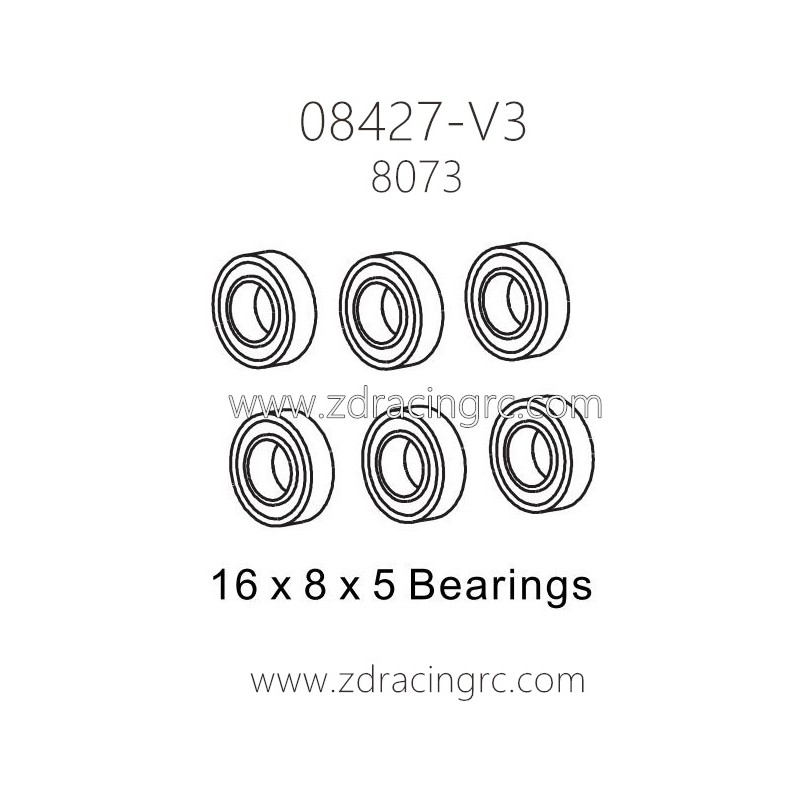 ZD RACING 08427 V3 Parts 8073 16X8X5 Bearings