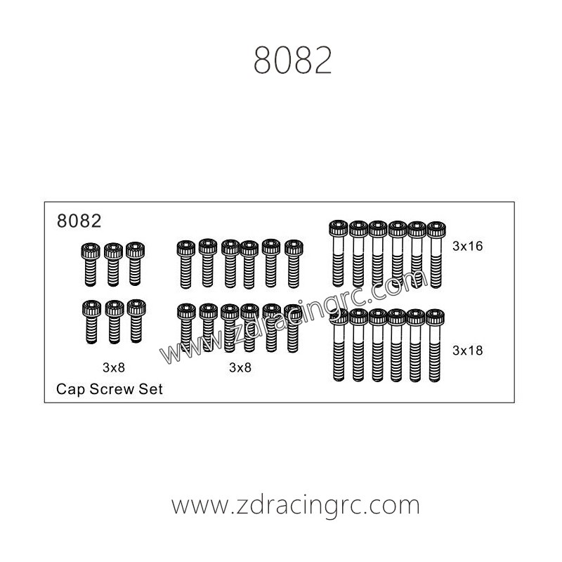 8082-Cap Screw set for ZD Racing RC Car