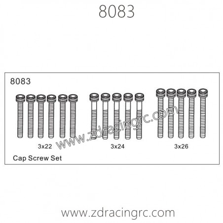 8083 Cap Screw Set for ZD Racing RC Car 8083 Cap Screw Set for ZD Racing RC Car