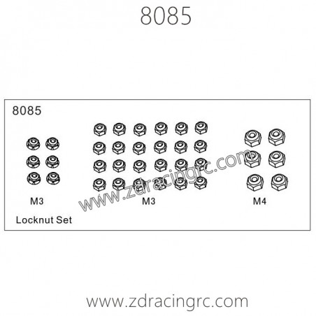 8085 Lock nut Set for ZD Racing RC Car 8085 Lock nut Set for ZD Racing RC Car