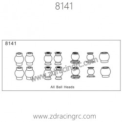 8141 All Ball Heads for ZD Racing RC Car