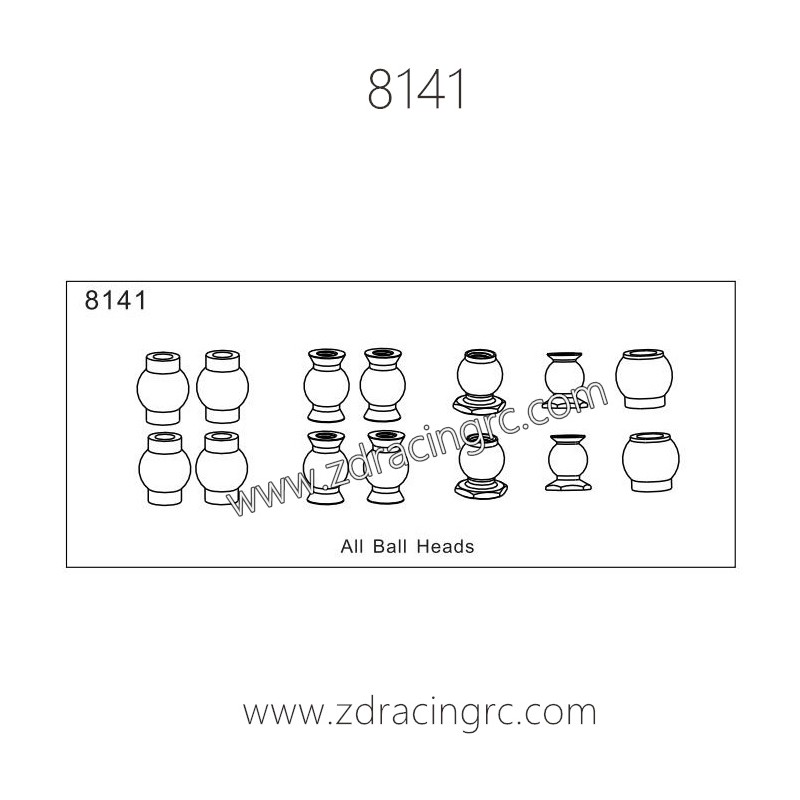 8141 All Ball Heads for ZD Racing RC Car