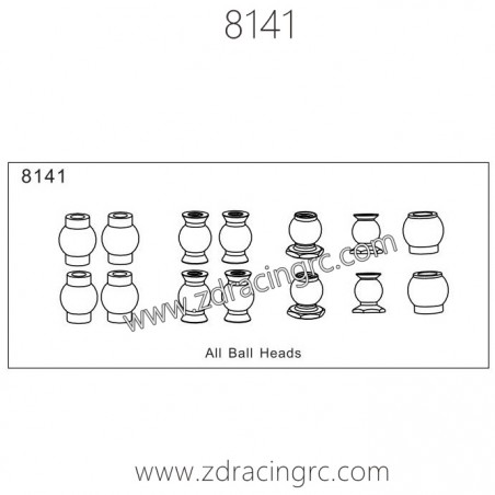 8141 All Ball Heads for ZD Racing RC Car