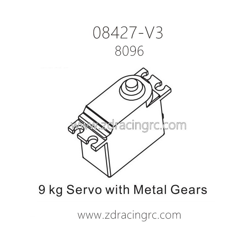 ZD Racing 08427 V3 Parts 8096 9KG Servo with Metal Gears