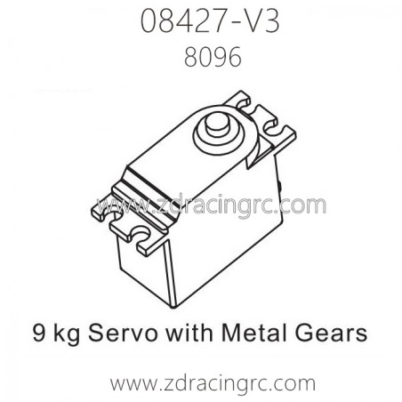 ZD Racing 08427 V3 Parts 8096 9KG Servo with Metal Gears