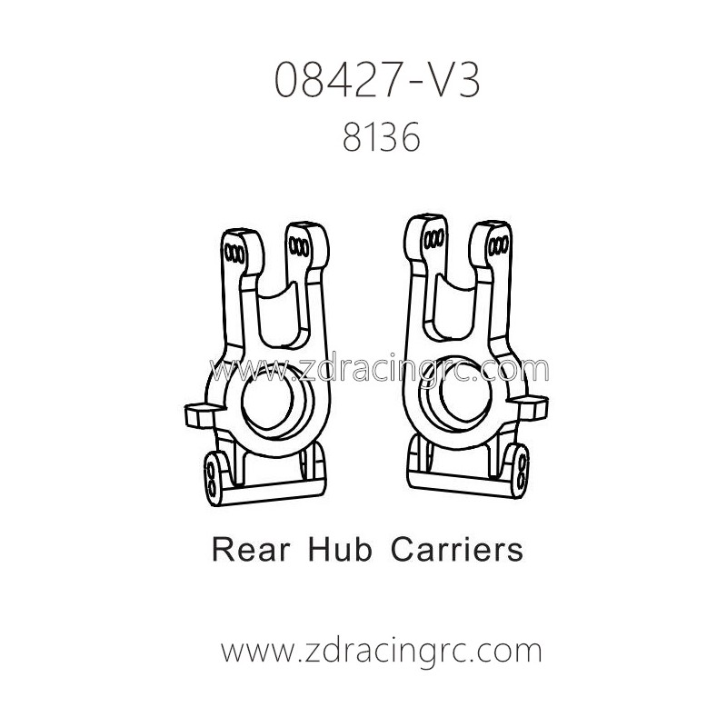 ZD Racing 08427 V3 Parts 8136 Rear Hub Carriers