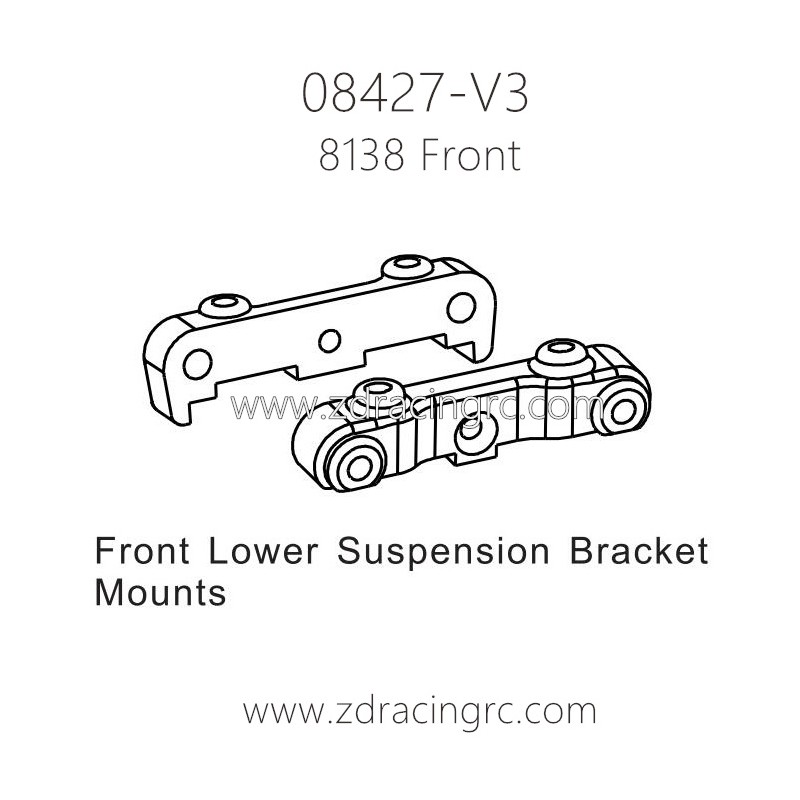 ZD Racing 08427 V3 Parts 8138 Front Lower Suspension Bracket Mounts