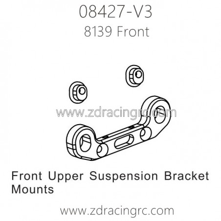 ZD Racing 08427 V3 Parts 8139 Front Upper Suspension Bracket Mounts