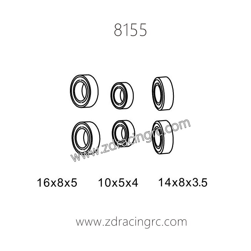 8155 Bearing parts for ZD Racing RC Car