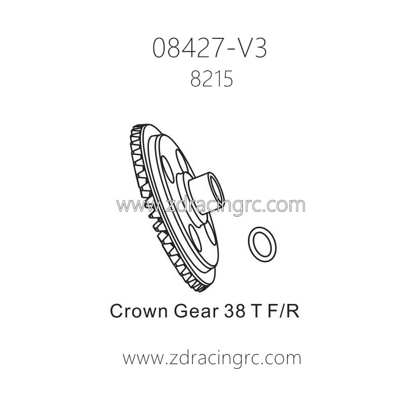 ZD Racing 08427-V3 Parts 8215 Crown Gear 38T front or Read