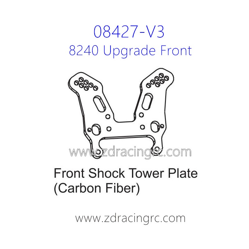 ZD Racing 08427-V3 Upgrade Parts 8240 Front Shock Tower Plate Carbon Fiber