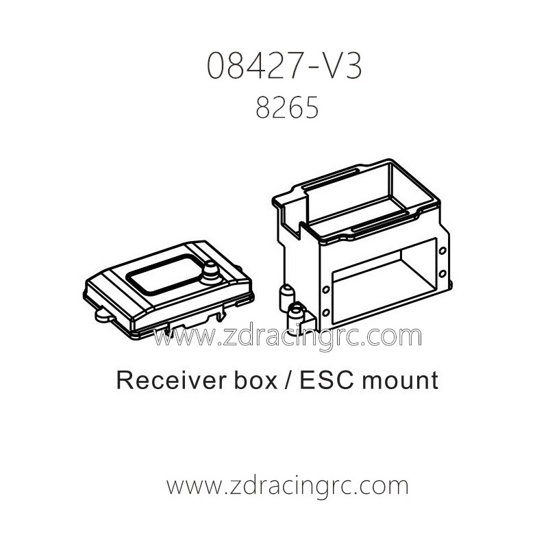 ZD Racing 08427-V3 Parts 8265 Receiver Box ESC Mount