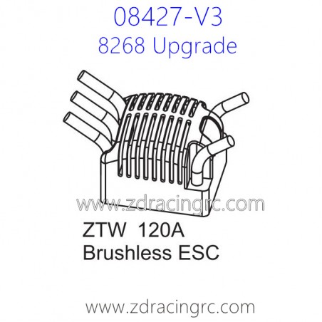ZD Racing 08427-V3 Parts 8272 ZTW 120A Brushless ESC