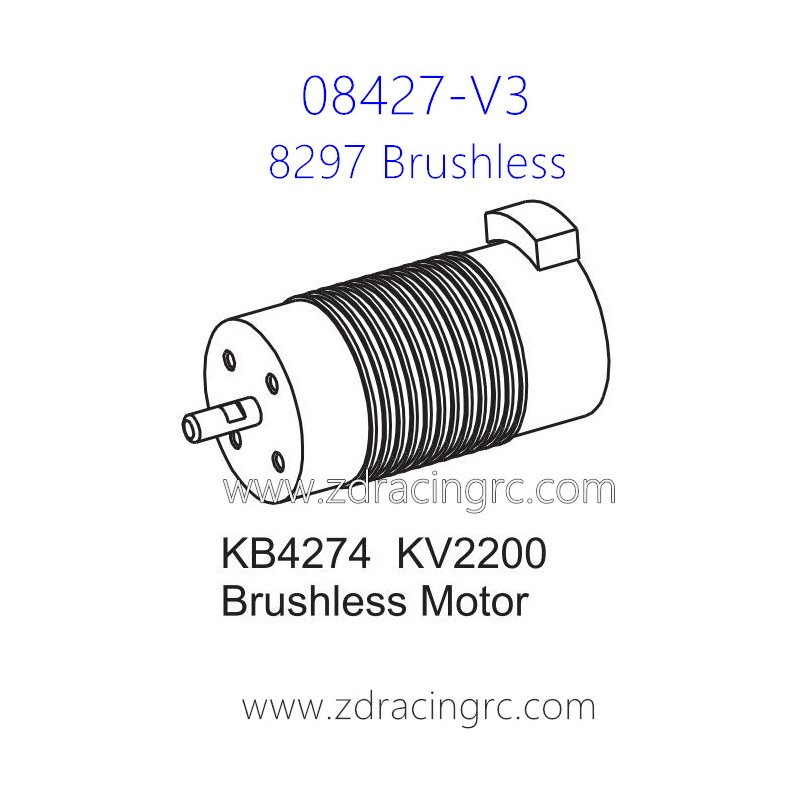 ZD Racing 08427-V3 Parts 8297 KB4274 KV2200 Brushless Motor