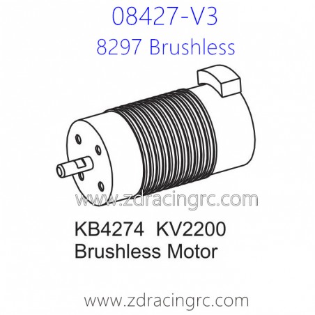 ZD Racing 08427-V3 Parts 8297 KB4274 KV2200 Brushless Motor