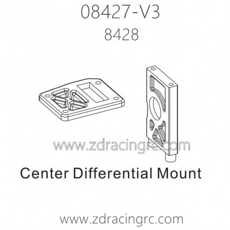 ZD Racing 08427-V3 Parts 8428 Center Differential Mount ZD Racing 08427-V3 Parts 8428 Center Differential Mount