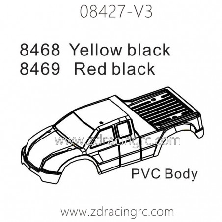 ZD Racing 08427-V3 Parts 8468 Yellow Black 8469 Red Black