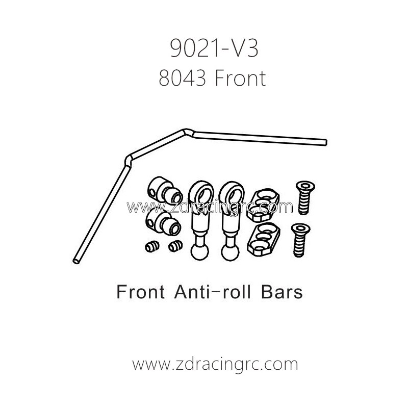 ZD Racing 9021-V3 Parts 8044 Front Anti-roll Bars