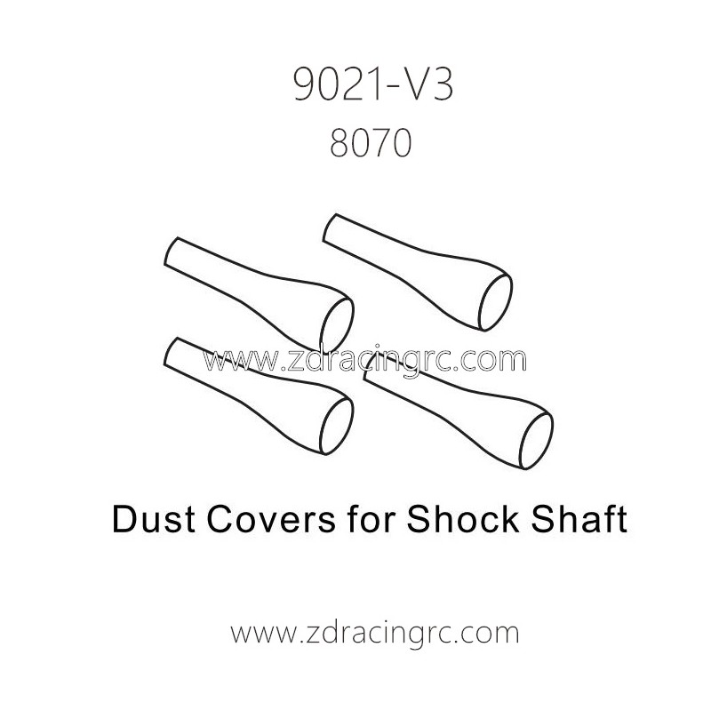 ZD Racing 9021-V3 Parts 8070 Dust Covers for Shock Shaft