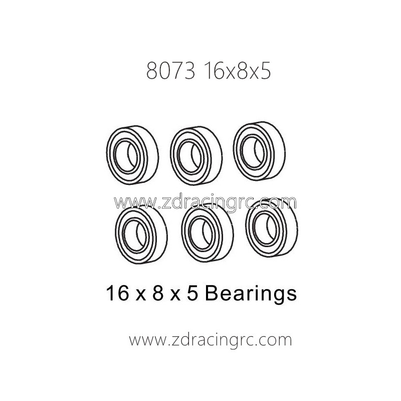 8073 16X8X5 Bearings Parts for ZD Racing RC Car