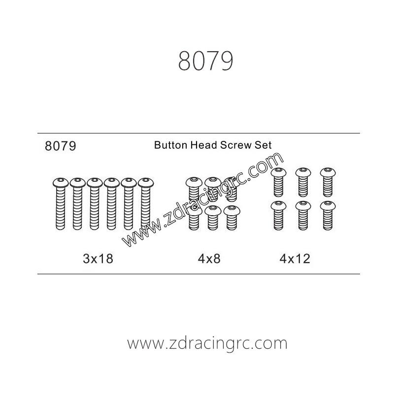 8079 Button Head Screw set Parts for ZD Racing RC Car