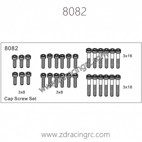 8082 Cap Screw set Parts for ZD Racing RC Car 8082 Cap Screw set Parts for ZD Racing RC Car
